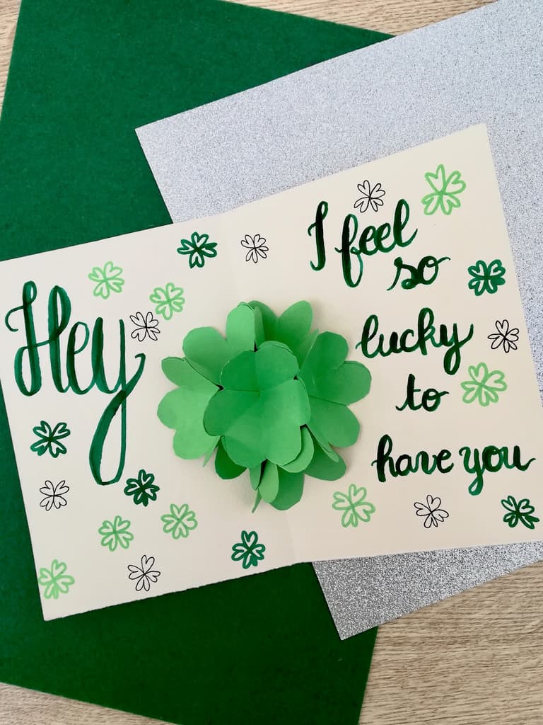 saint Patrick idée carte de voeux original Irlande vert