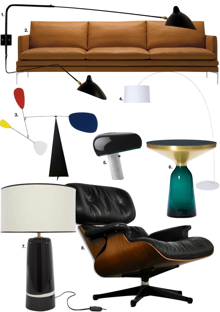 loft haussmannien fauteuil cuir canapé marron lampe - blog déco - clem around the corner