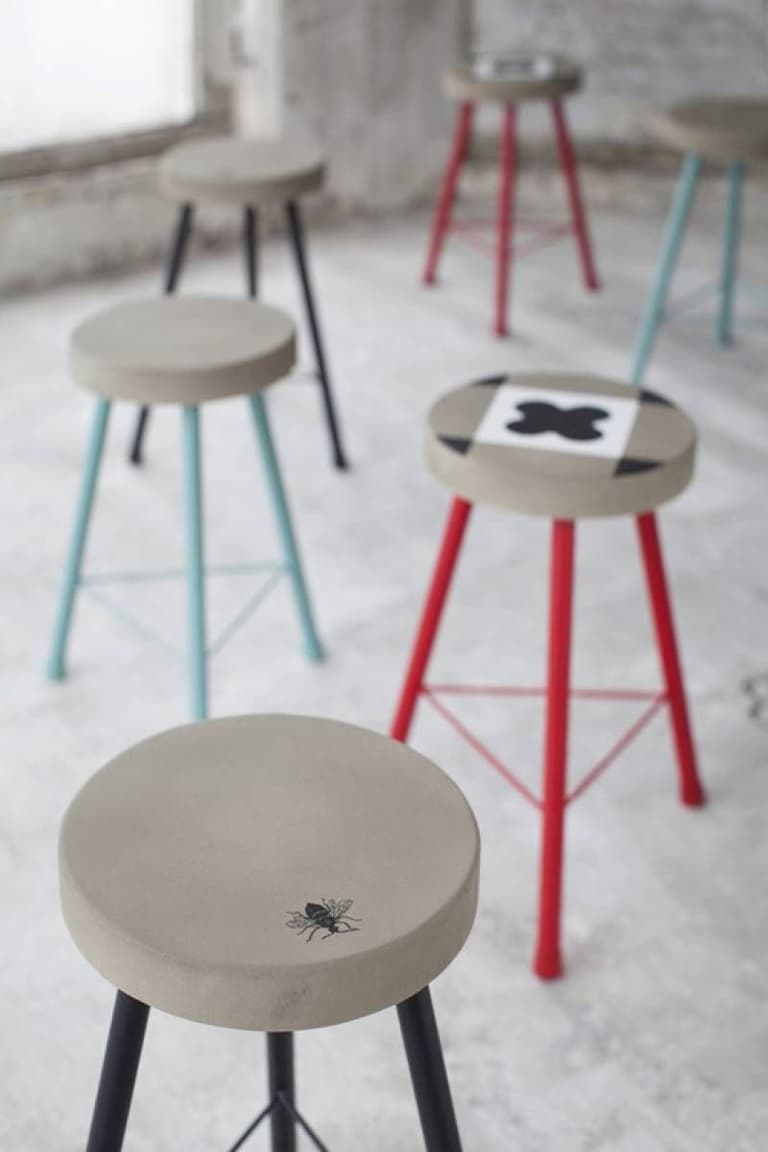 Tabouret Feeling motifs carreaux de ciment  Serax Designer : Marie Michielssen