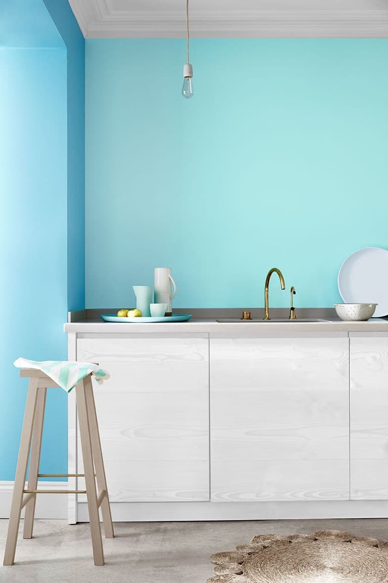 cuisine bleue turquoise bohème scandinave - blog déco - clem around the corner