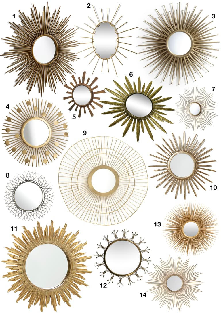 miroir soleil chaty vallauris laiton - blog déco - clem around the corner