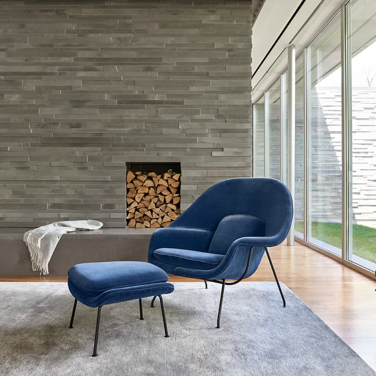 icone design charles eames eero saarinen womb chaise chair fauteuil avec ottoman déco décoration