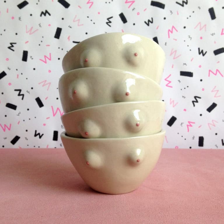 vaisselle tasse bol boodies seins poitrines déco féministes - blog déco - clematc