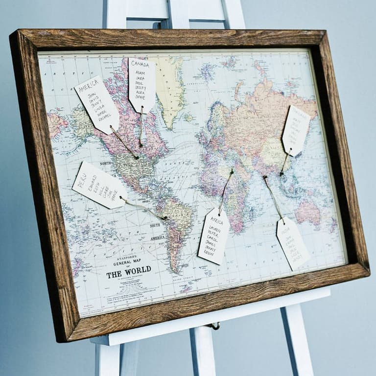idée plan table mariage mappemonde thème voyages carte monde - blog déco - clemaroundthecorner