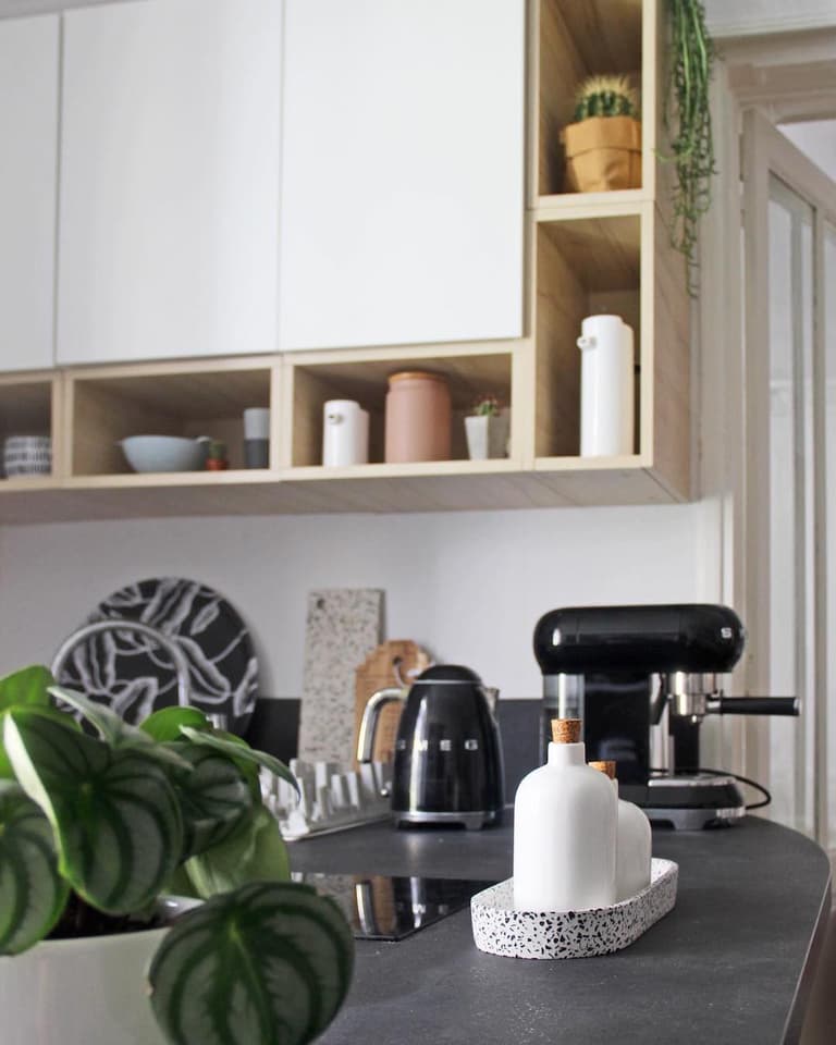 cuisine meuble scandinave plan de travail smeg bouilloire - clematc