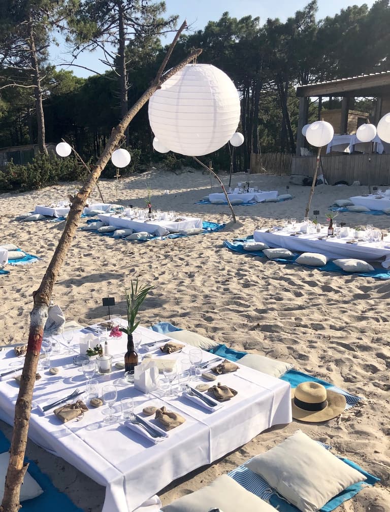 décoration table mariage plage corse porto vecchio
