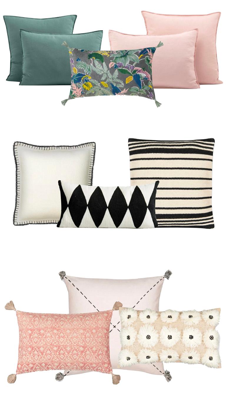 comment choisir ses coussins d'intérieur assortiment harmonie mélange motif - blog déco - clem around the corner