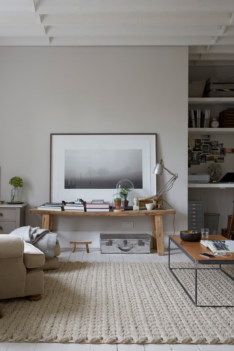 salon beige mur décoration cosy chic style campagne