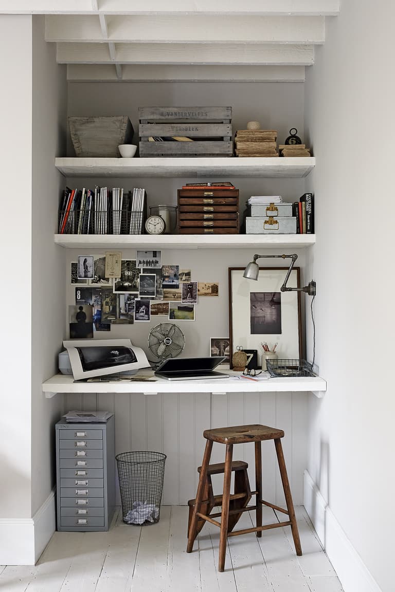 coin bureau salon déco mélange rustique moderne vintage - blog clematc