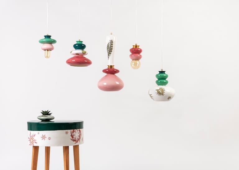 décoration tendance de l'accumulation luminaire suspension porcelaine fait main - blog déco - clem around the corner