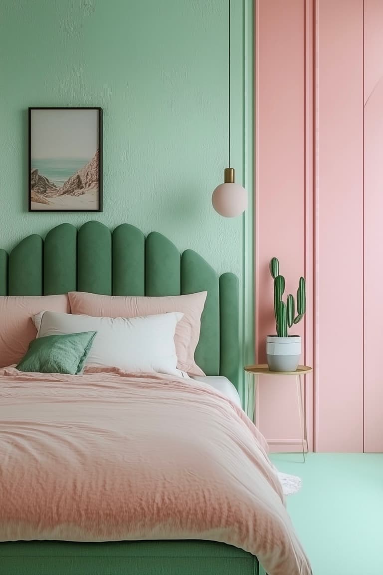 tête de lit velours boudoir chambre parentale