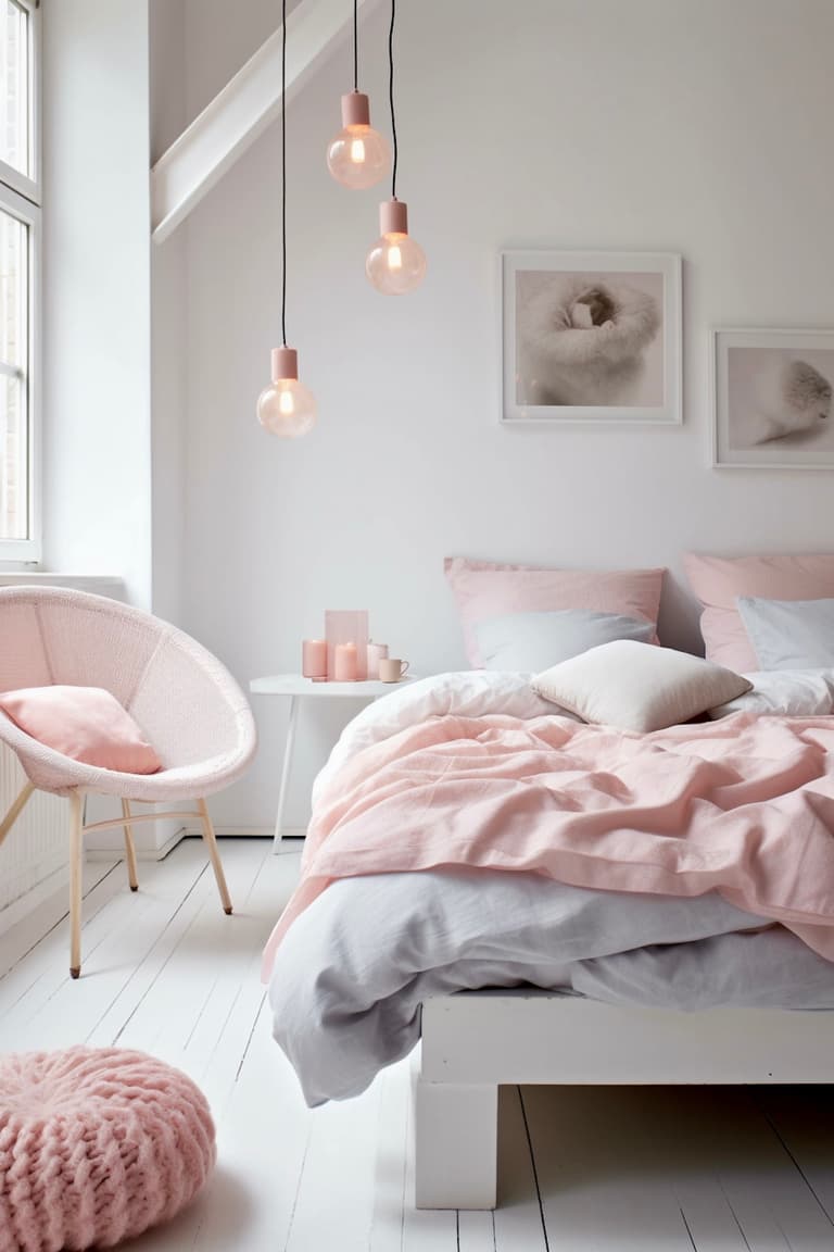 chambre ado fille lumineuse parquet blanchi