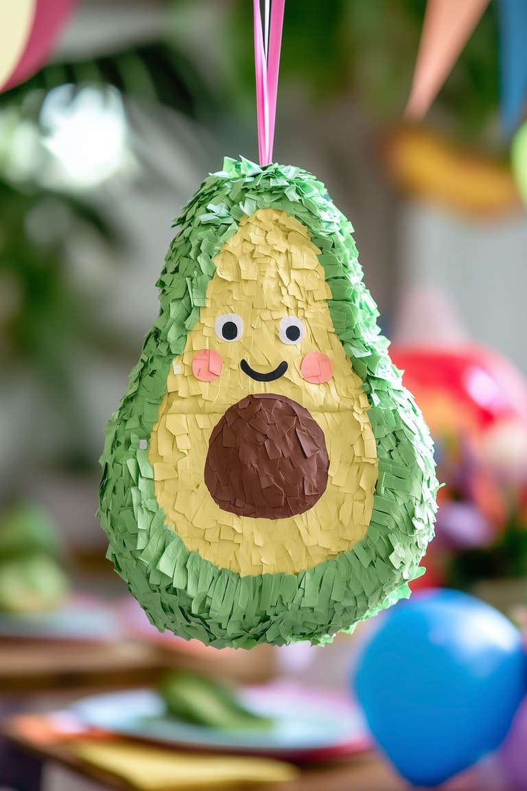 diy piñata facile à faire forme avocat déco anniversaire