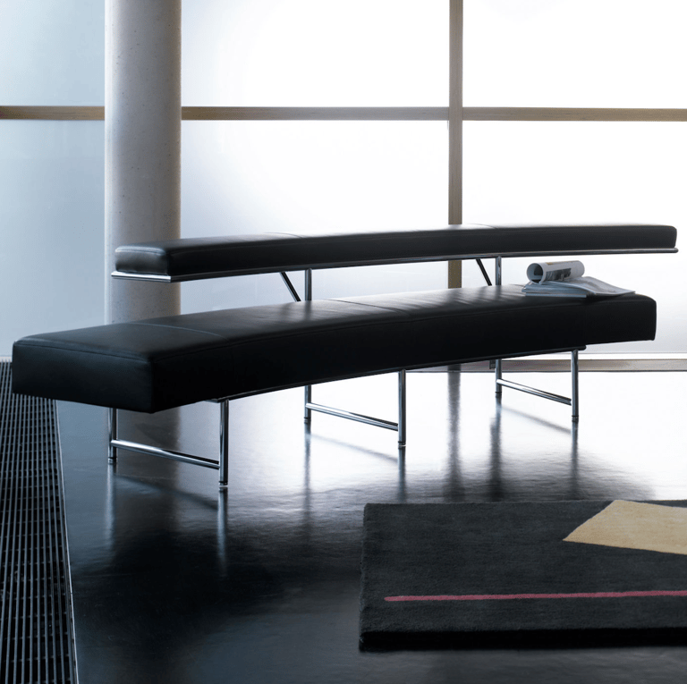 canapé droit monte carlo banquette cuir noir - blog déco - clematc