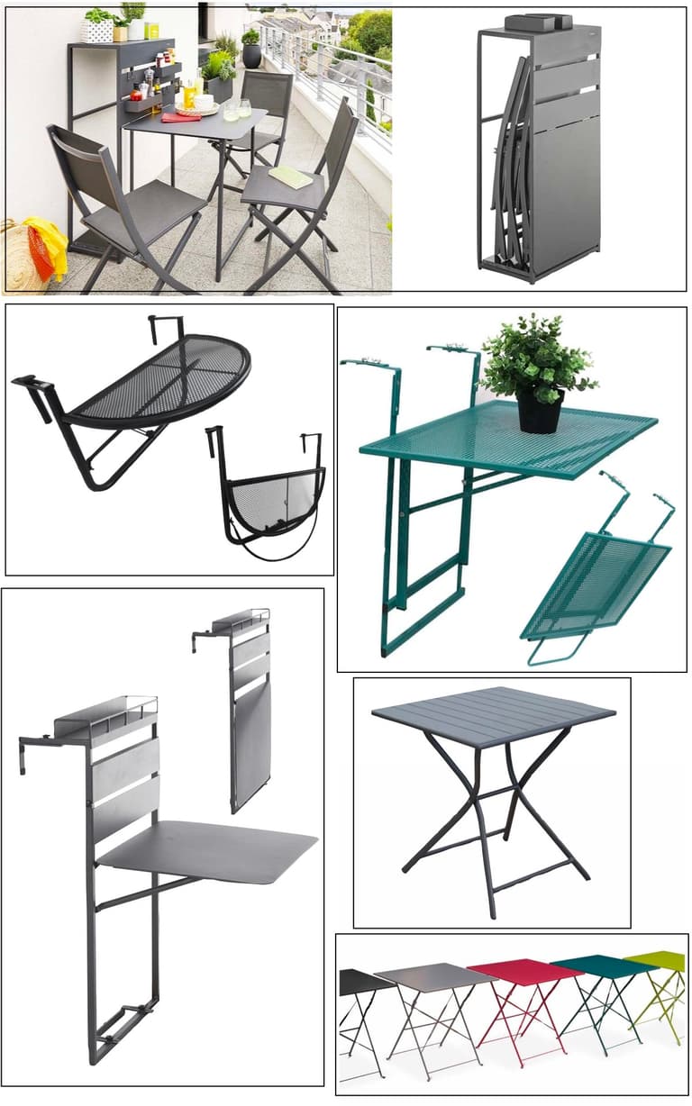 table pliante aménagement balcon longueur étroit