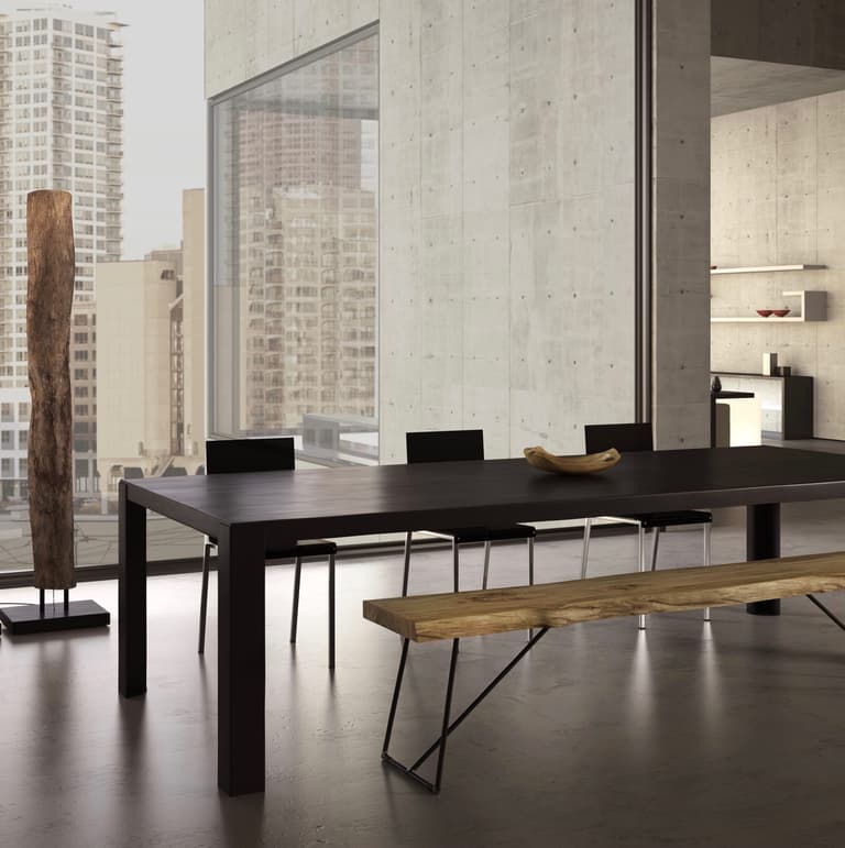 table rectangulaire big irony acier phosphate noir madeindesign - blog déco - clemaroundthecorner