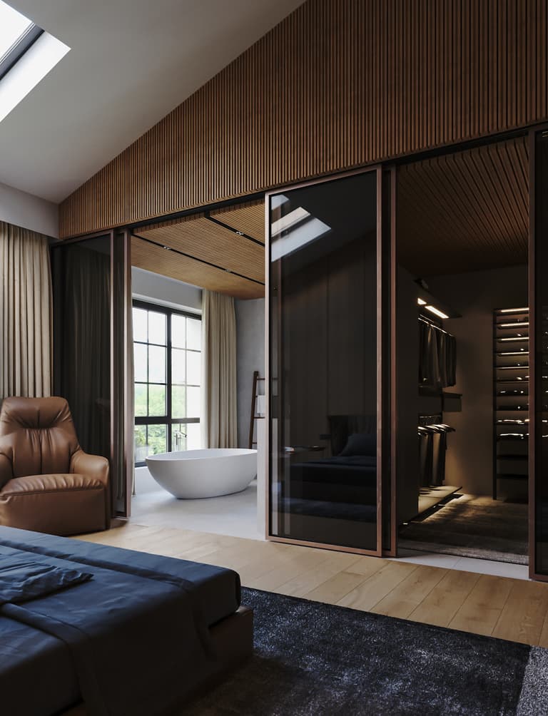 chambre ouverte salle de bain dressing - blog déco - clem around the corner