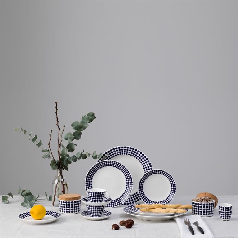 déco intérieure assiette dessert soucoupe marin accessoire motif rond bleu marine blanc blog clematc