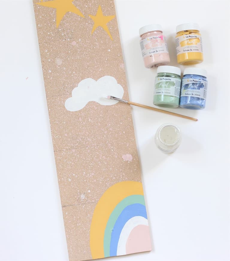 faire tableau bois déco chambre bébé peinture gouache posca