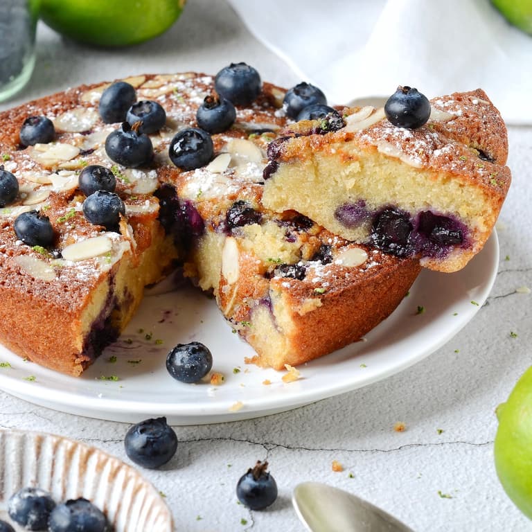 recette financier myrtille citron vert miel cake sucré healthy