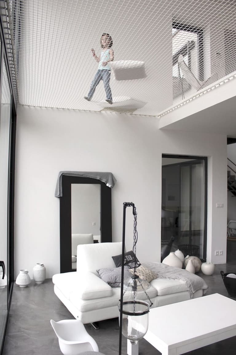 salon séjour trampoline d habitation enfant jeu - blog déco - clematc