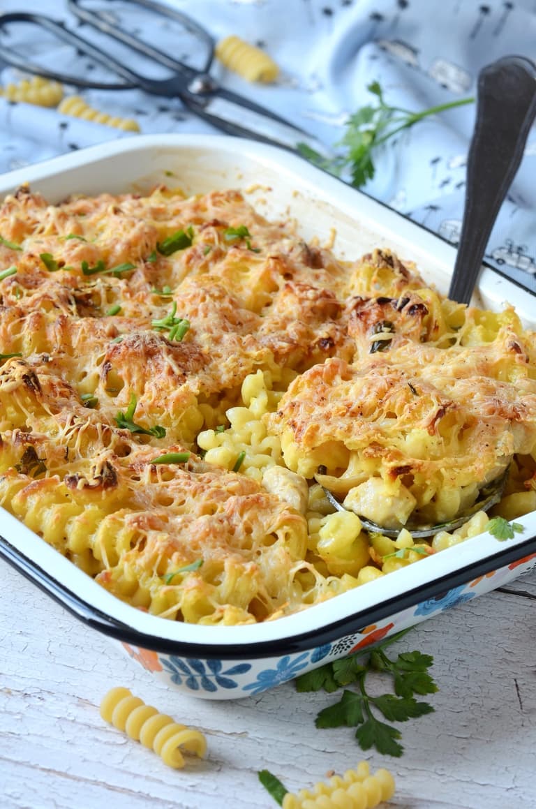 gratin de pâtes au poulet comment faire recette facile express gourmande