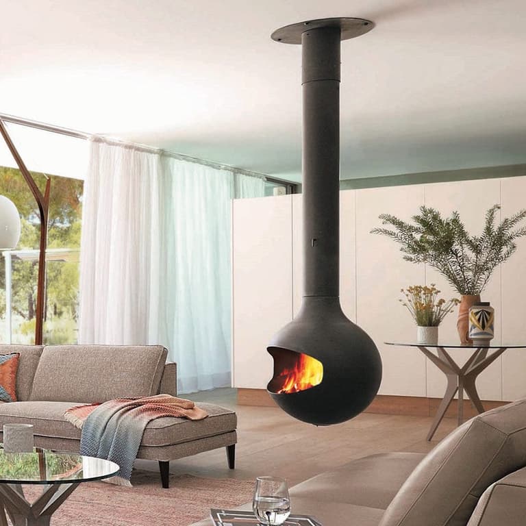cheminée intérieur feu chauffage d appoint granules - blog déco - clematc