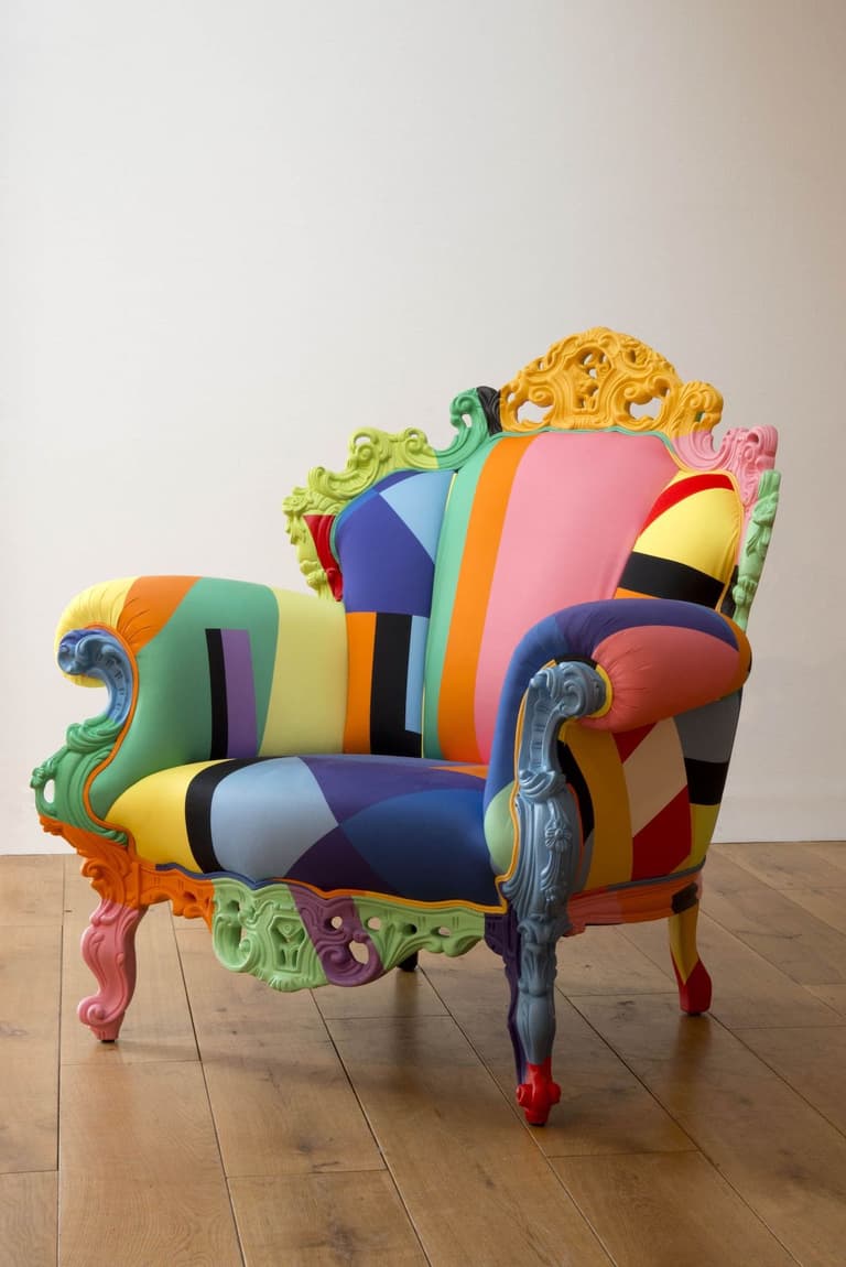 édition géométrique multicolore assise icône design
