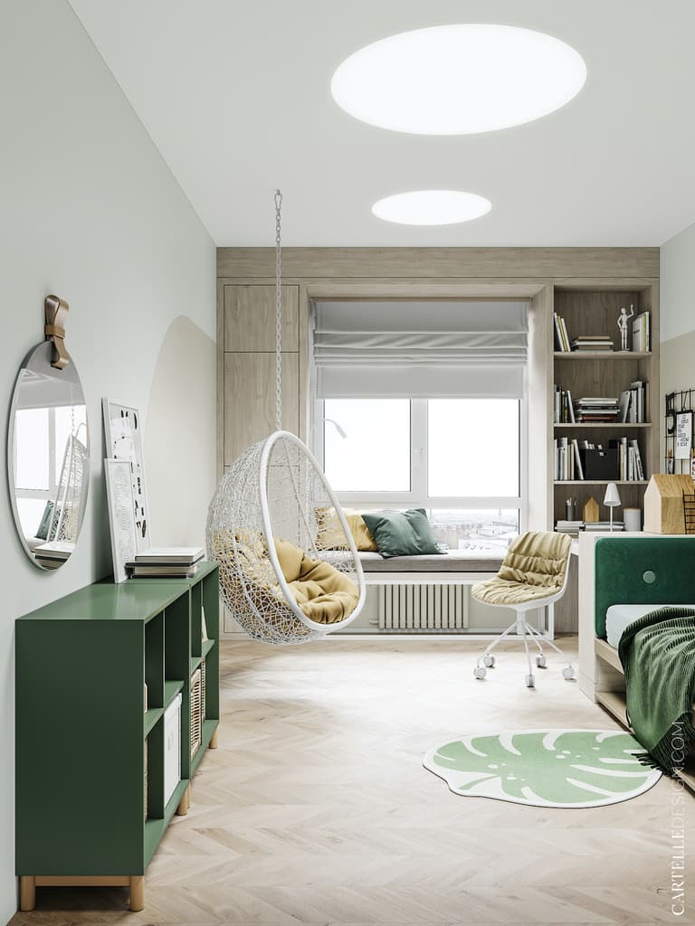 espace cosy chambre adolescente fauteuil suspendu blanc - blog déco - clematc