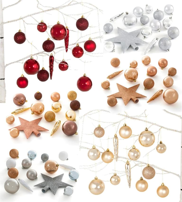 lot boule étoile sapin pas cher doré cuivre bronze argenté