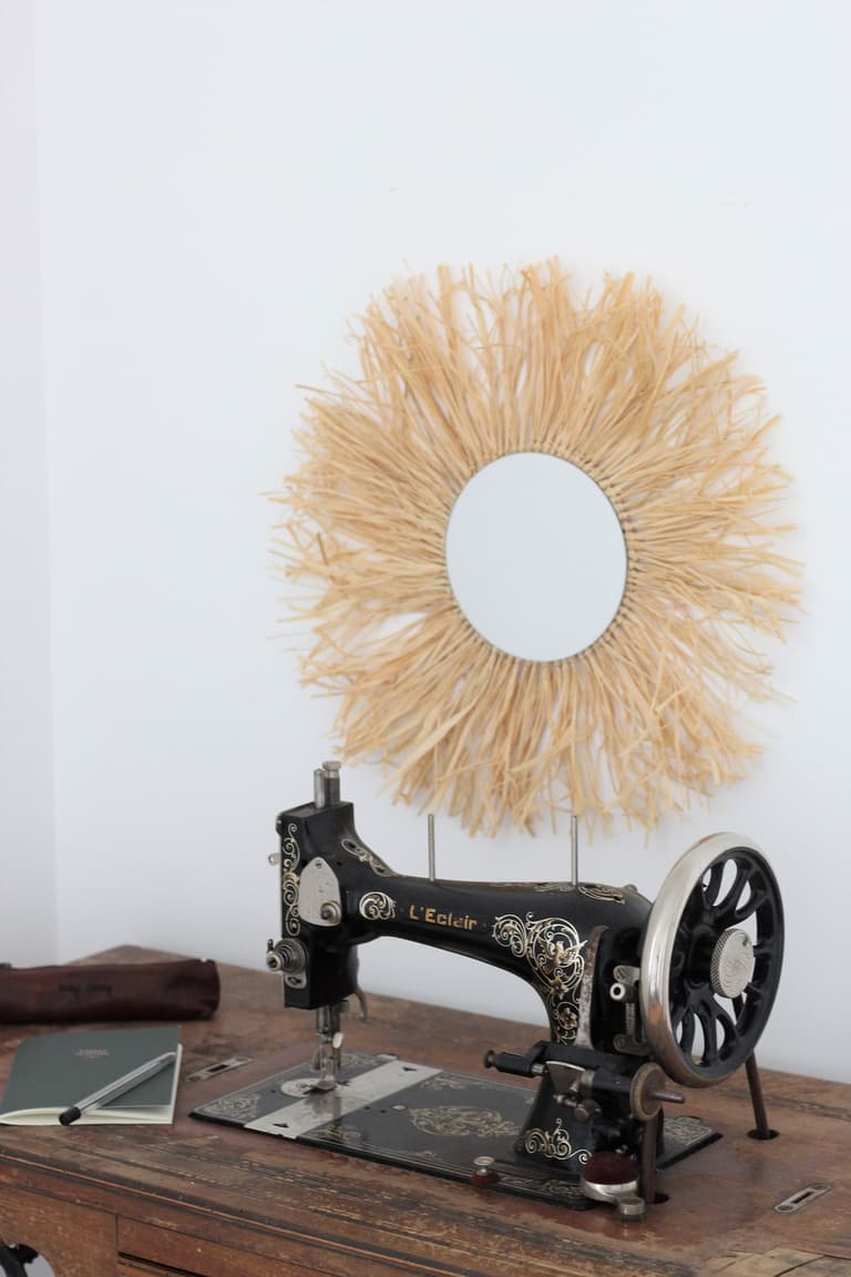comment créer tuto miroir raphia diy déco murale bohème rétro