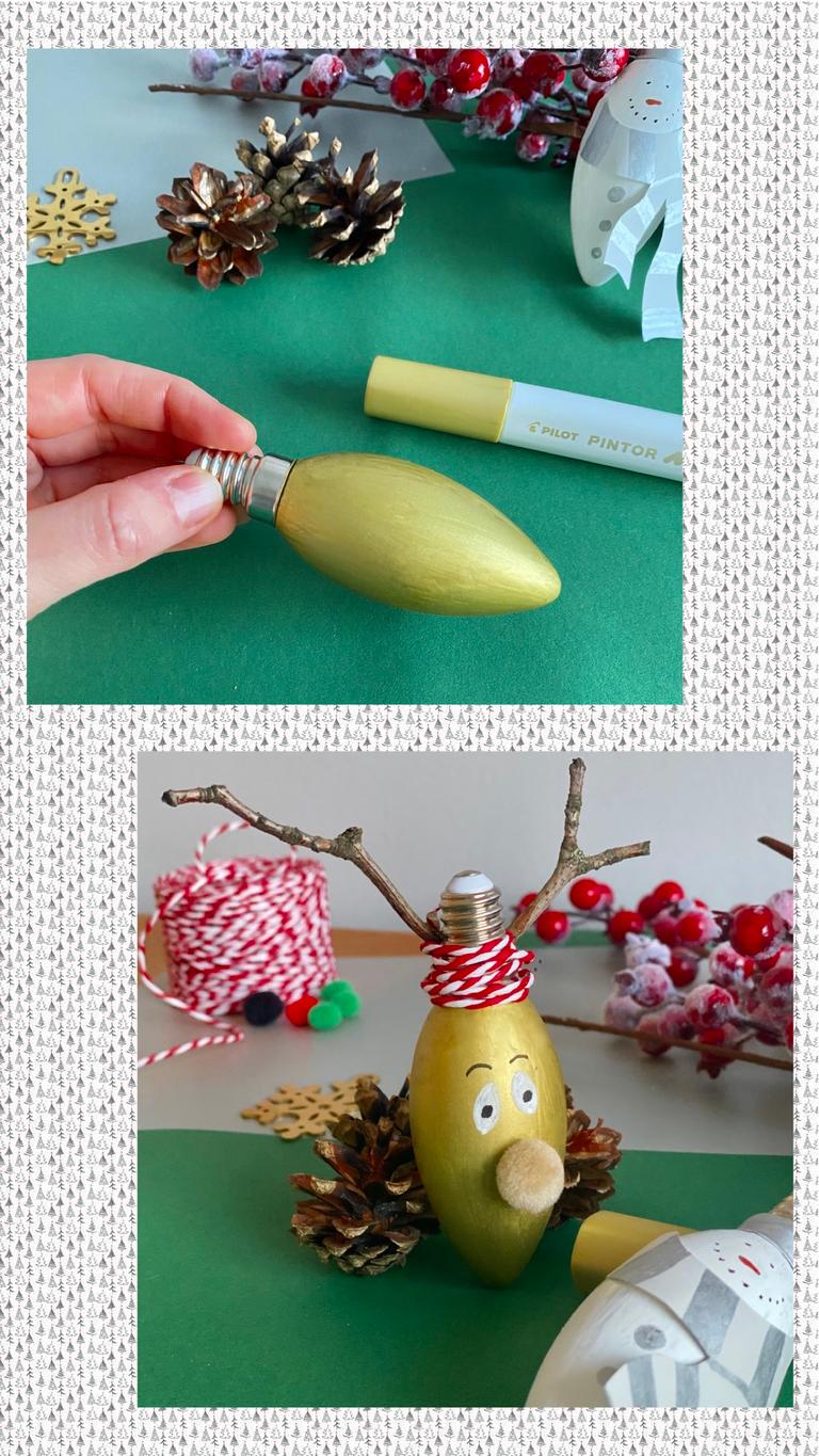 upcycling déco de noël renne doré blog création déco diy