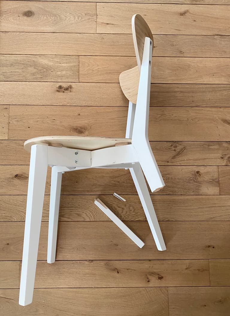 chaise ikea cassée recyclage réparation astuce