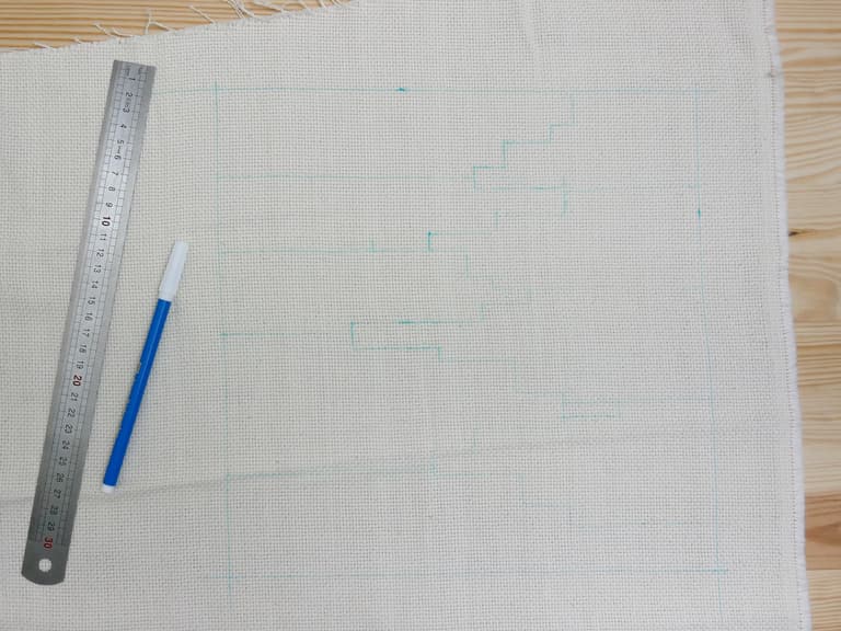 Tuto coussin Punch Needle coupon toile