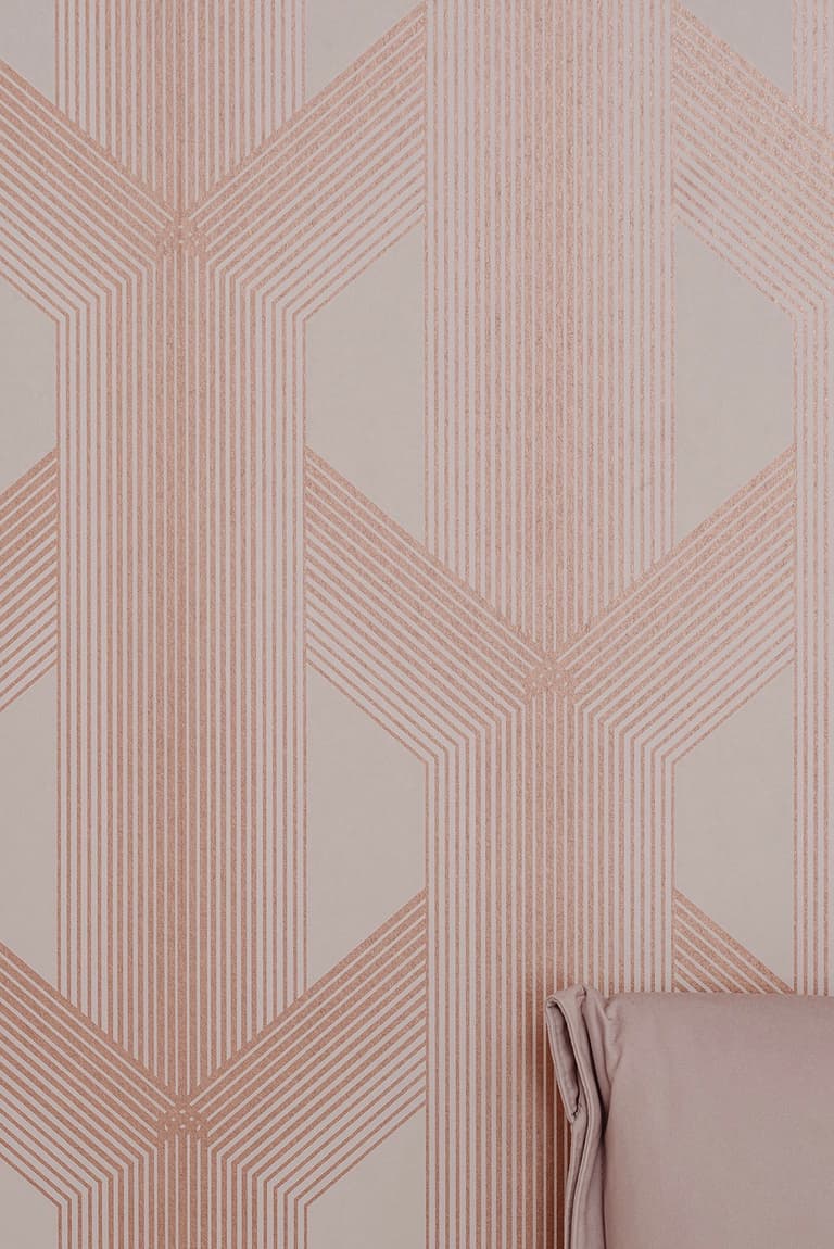 papier-peint géométrique rose gold cuivre