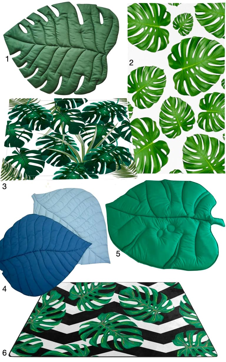 tapis éveil bébé forme feuille matelassé rembourré déco