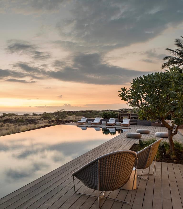 villa Kua Bay piscine débordement vue océan