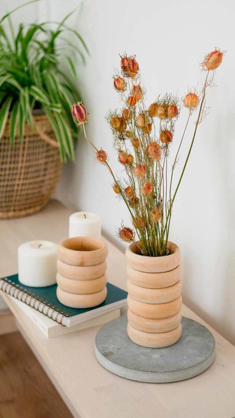 diy déco cache pot en bois rond faire soi-même