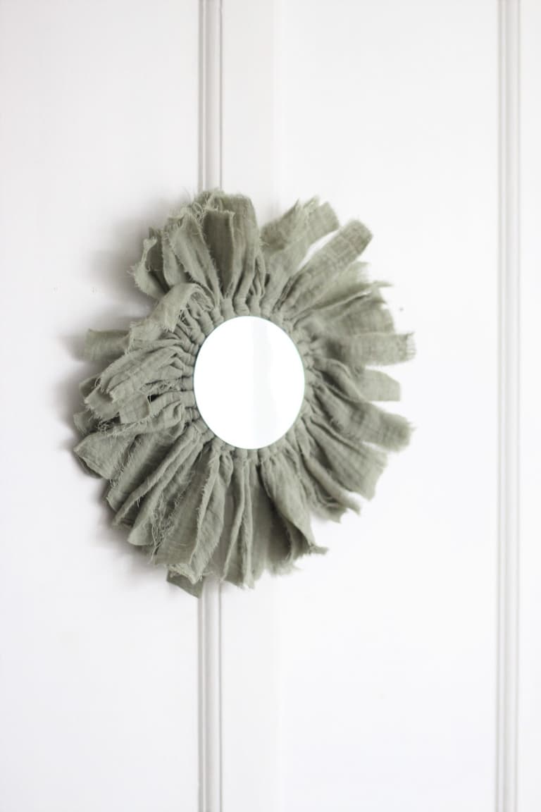 fabriquer miroir rond en tissu gaze de coton