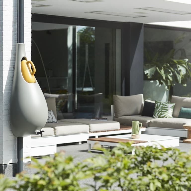 balcon écolo beau récupérateur eau pluie forme goutte design