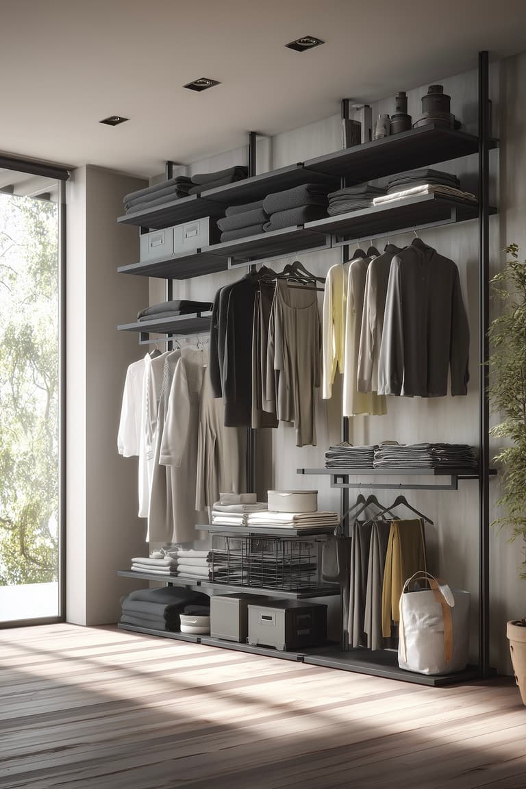 dressing gris ajustable évolutif locataire auto-portant