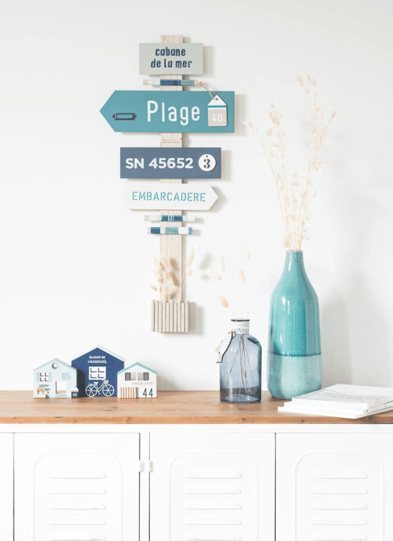 deco murale panneau plage bleu turquoise