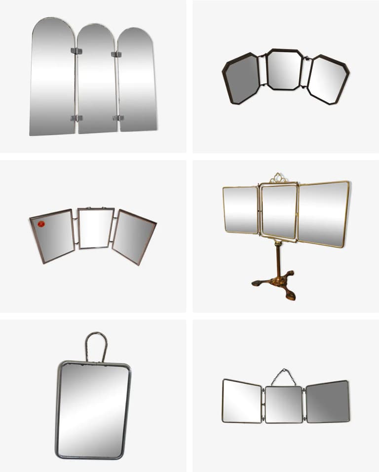 miroir barbier tryptique vintage - blog deco - clem atc