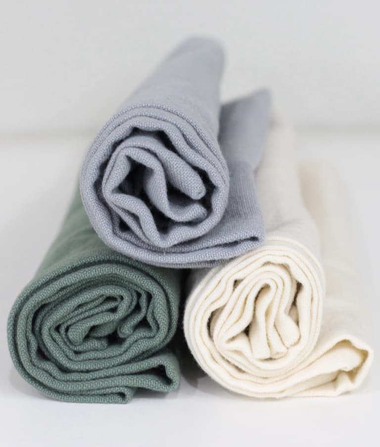 table estivale serviette en coton doux lin mélange vert eau céladon gris