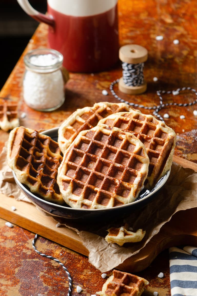 Gaufre de Liège croustillante dehors et moelleuse à cœur