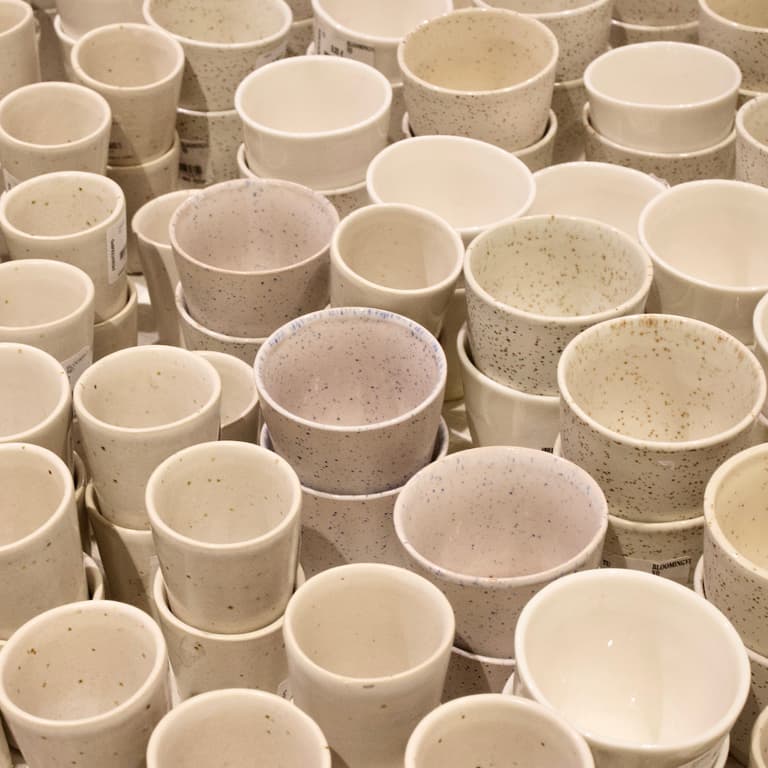 tasse café mug Bloomingville beige écru artisanal moucheté