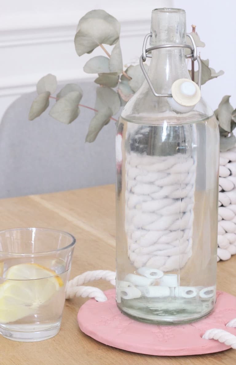repose bouteille argile autodurcissante diy déco champêtre