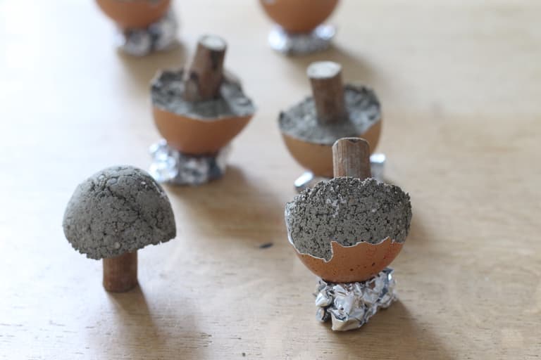 champignons béton bricolage automne déco fait-maison