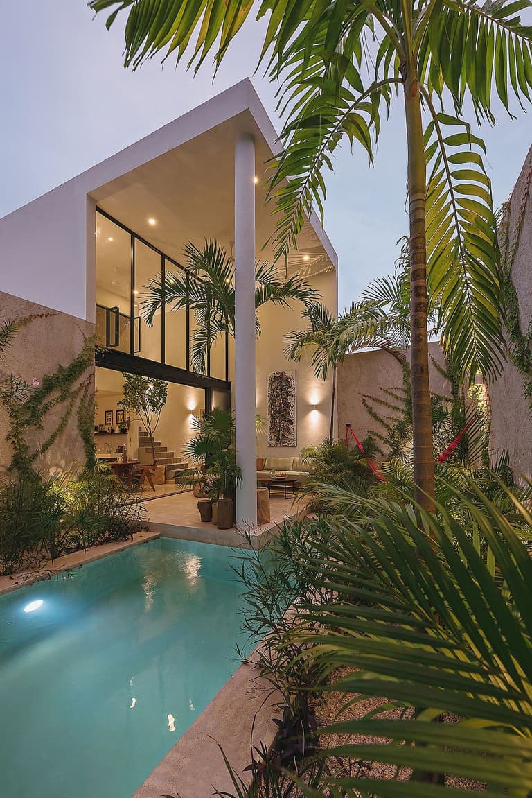 maison mexicaine étroite 80 m2 deux étages panoramique