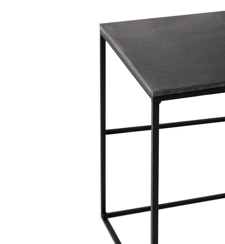 table meuble éco-conçu plateau sable recyclé effet pierre terrazzo